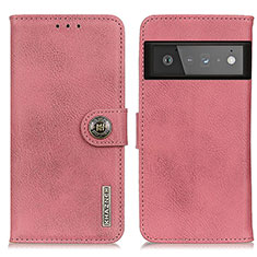 Funda de Cuero Cartera con Soporte Carcasa K02Z para Google Pixel 6 Pro 5G Rosa