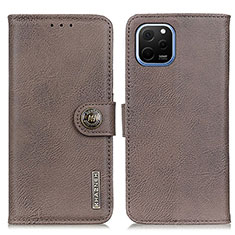 Funda de Cuero Cartera con Soporte Carcasa K02Z para Huawei Enjoy 50z Gris