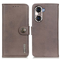 Funda de Cuero Cartera con Soporte Carcasa K02Z para Huawei Honor 60 Pro 5G Gris