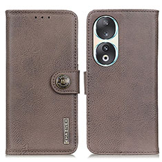 Funda de Cuero Cartera con Soporte Carcasa K02Z para Huawei Honor 90 5G Gris