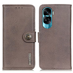 Funda de Cuero Cartera con Soporte Carcasa K02Z para Huawei Honor 90 Lite 5G Gris