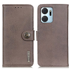 Funda de Cuero Cartera con Soporte Carcasa K02Z para Huawei Honor X7a Gris