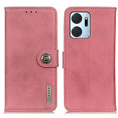 Funda de Cuero Cartera con Soporte Carcasa K02Z para Huawei Honor X7a Rosa