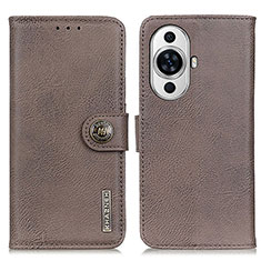 Funda de Cuero Cartera con Soporte Carcasa K02Z para Huawei Nova 11 Gris