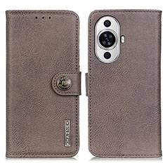 Funda de Cuero Cartera con Soporte Carcasa K02Z para Huawei Nova 11 Pro Gris