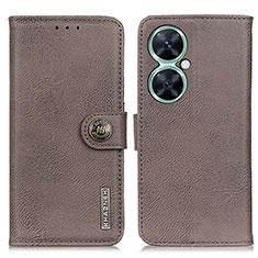 Funda de Cuero Cartera con Soporte Carcasa K02Z para Huawei Nova 11i Gris