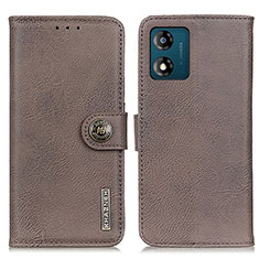 Funda de Cuero Cartera con Soporte Carcasa K02Z para Motorola Moto E13 Gris