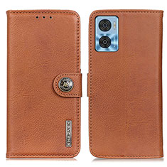 Funda de Cuero Cartera con Soporte Carcasa K02Z para Motorola Moto E22 Marron