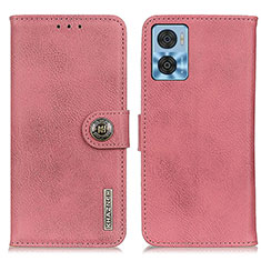 Funda de Cuero Cartera con Soporte Carcasa K02Z para Motorola Moto E22i Rosa