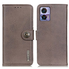 Funda de Cuero Cartera con Soporte Carcasa K02Z para Motorola Moto Edge 30 Lite 5G Gris