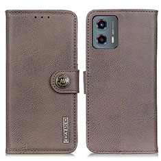 Funda de Cuero Cartera con Soporte Carcasa K02Z para Motorola Moto G 5G (2023) Gris