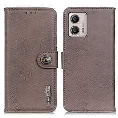 Funda de Cuero Cartera con Soporte Carcasa K02Z para Motorola Moto G53 5G Gris