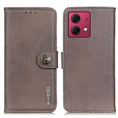 Funda de Cuero Cartera con Soporte Carcasa K02Z para Motorola Moto G84 5G Gris