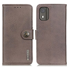 Funda de Cuero Cartera con Soporte Carcasa K02Z para Nokia C02 Gris