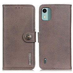 Funda de Cuero Cartera con Soporte Carcasa K02Z para Nokia C12 Gris