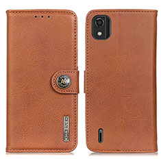 Funda de Cuero Cartera con Soporte Carcasa K02Z para Nokia C2 2nd Edition Marron