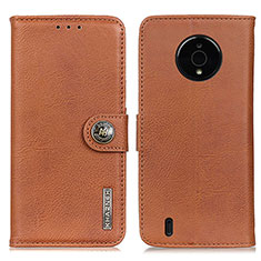 Funda de Cuero Cartera con Soporte Carcasa K02Z para Nokia C200 Marron