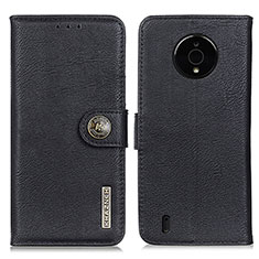 Funda de Cuero Cartera con Soporte Carcasa K02Z para Nokia C200 Negro