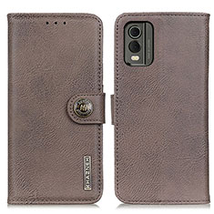 Funda de Cuero Cartera con Soporte Carcasa K02Z para Nokia C210 Gris