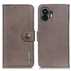 Funda de Cuero Cartera con Soporte Carcasa K02Z para Nothing Phone 2 Gris