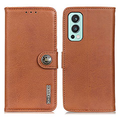 Funda de Cuero Cartera con Soporte Carcasa K02Z para OnePlus Nord 2 5G Marron