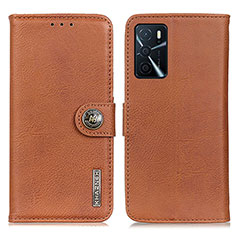 Funda de Cuero Cartera con Soporte Carcasa K02Z para Oppo A16 Marron