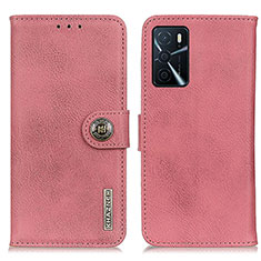 Funda de Cuero Cartera con Soporte Carcasa K02Z para Oppo A16 Rosa