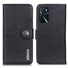 Funda de Cuero Cartera con Soporte Carcasa K02Z para Oppo A16s Negro