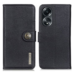 Funda de Cuero Cartera con Soporte Carcasa K02Z para Oppo A18 Negro