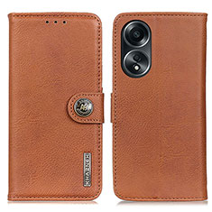 Funda de Cuero Cartera con Soporte Carcasa K02Z para Oppo A38 Marron