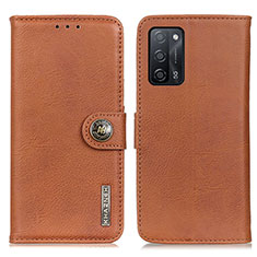 Funda de Cuero Cartera con Soporte Carcasa K02Z para Oppo A53s 5G Marron