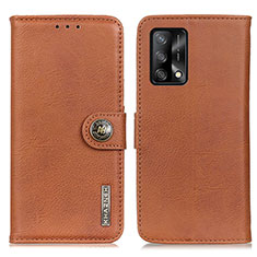 Funda de Cuero Cartera con Soporte Carcasa K02Z para Oppo A74 4G Marron