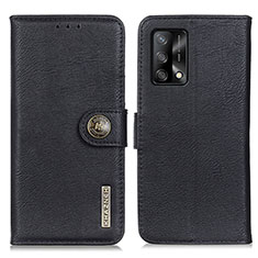 Funda de Cuero Cartera con Soporte Carcasa K02Z para Oppo A74 4G Negro