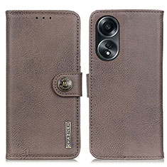 Funda de Cuero Cartera con Soporte Carcasa K02Z para Oppo A78 4G Gris