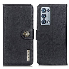 Funda de Cuero Cartera con Soporte Carcasa K02Z para Oppo Reno6 Pro 5G Negro