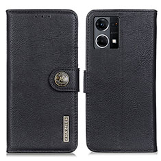 Funda de Cuero Cartera con Soporte Carcasa K02Z para Oppo Reno7 4G Negro