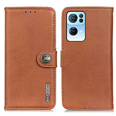 Funda de Cuero Cartera con Soporte Carcasa K02Z para Oppo Reno7 Pro 5G Marron