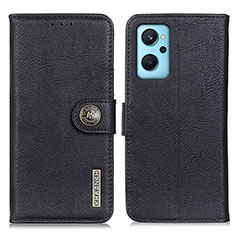 Funda de Cuero Cartera con Soporte Carcasa K02Z para Realme 9i 4G Negro