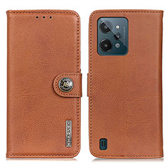 Funda de Cuero Cartera con Soporte Carcasa K02Z para Realme C31 Marron