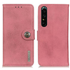 Funda de Cuero Cartera con Soporte Carcasa K02Z para Sony Xperia 1 IV SO-51C Rosa