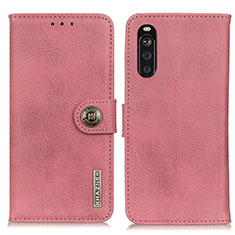 Funda de Cuero Cartera con Soporte Carcasa K02Z para Sony Xperia 10 III Lite Rosa