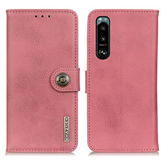 Funda de Cuero Cartera con Soporte Carcasa K02Z para Sony Xperia 5 III Rosa