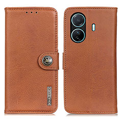 Funda de Cuero Cartera con Soporte Carcasa K02Z para Vivo iQOO Z6 Pro 5G Marron