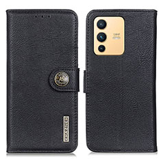 Funda de Cuero Cartera con Soporte Carcasa K02Z para Vivo V23 5G Negro