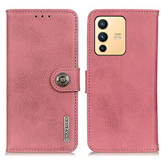 Funda de Cuero Cartera con Soporte Carcasa K02Z para Vivo V23 5G Rosa