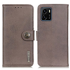 Funda de Cuero Cartera con Soporte Carcasa K02Z para Vivo Y15C Gris