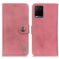 Funda de Cuero Cartera con Soporte Carcasa K02Z para Vivo Y32 4G Rosa