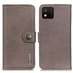 Funda de Cuero Cartera con Soporte Carcasa K02Z para Wiko Y52 Gris