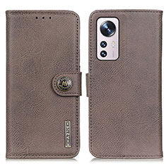 Funda de Cuero Cartera con Soporte Carcasa K02Z para Xiaomi Mi 12S 5G Gris