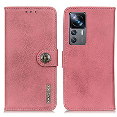 Funda de Cuero Cartera con Soporte Carcasa K02Z para Xiaomi Mi 12T 5G Rosa